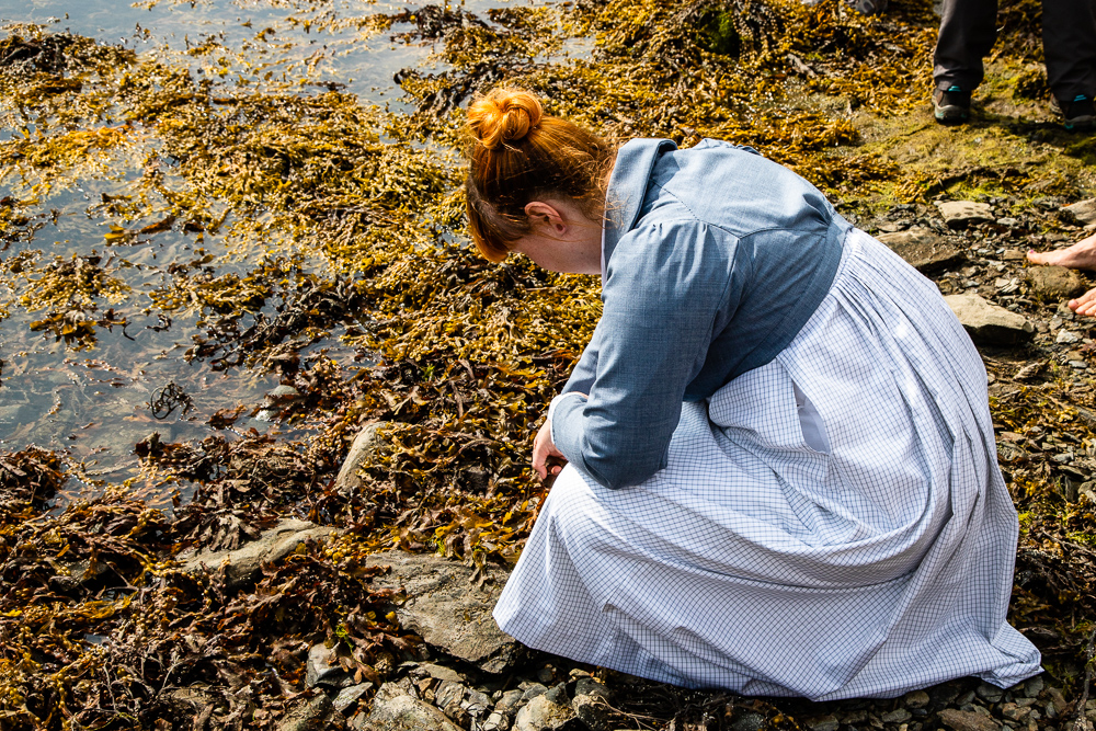 Image of actor in historical dress inspired by the life of Ellen Hutchins, botanist of Bantry Bay, West Cork.